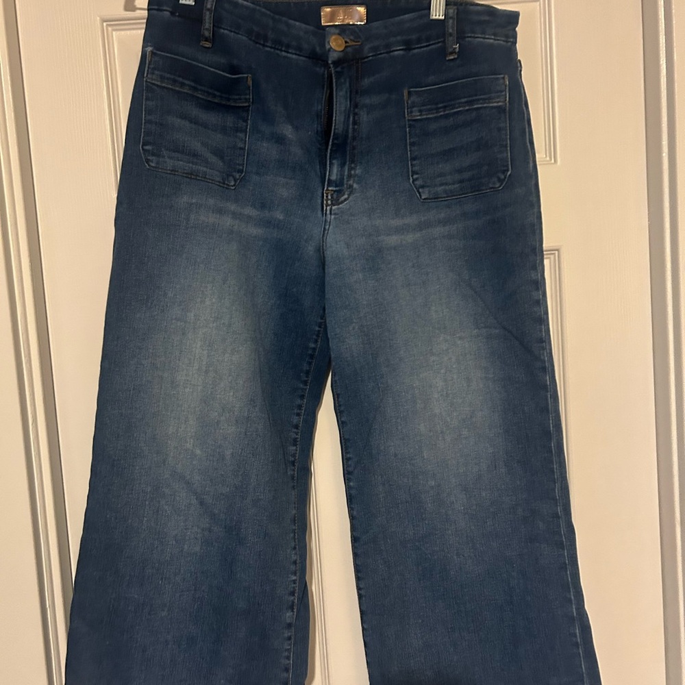 Kut- Meg wide leg crop-Blue Flare Wide Leg Jeans